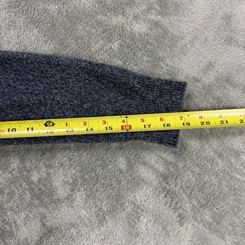 J. Crew‎ Sweater Mens Medium Blue Heather Lambswool Blend Shawl Collar Button